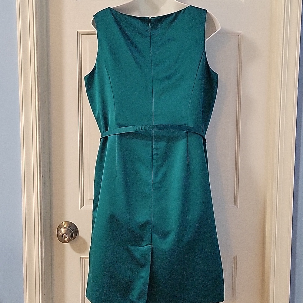 Ann Taylor Teal Sleeveless Belted Sheath Dress - Picture 2 of 13